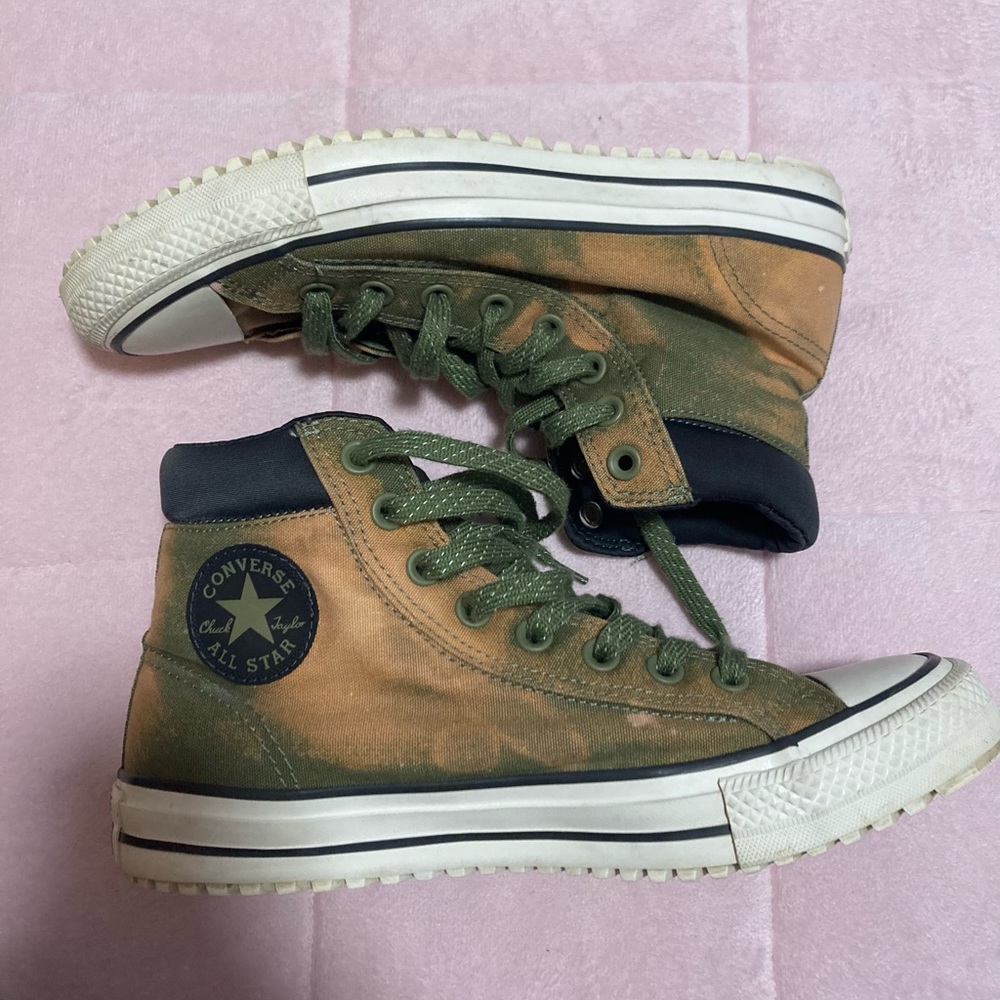 CTAS Counter Climate High Tops. 7.5M 9.5W. Green & Tan. Work boot style.